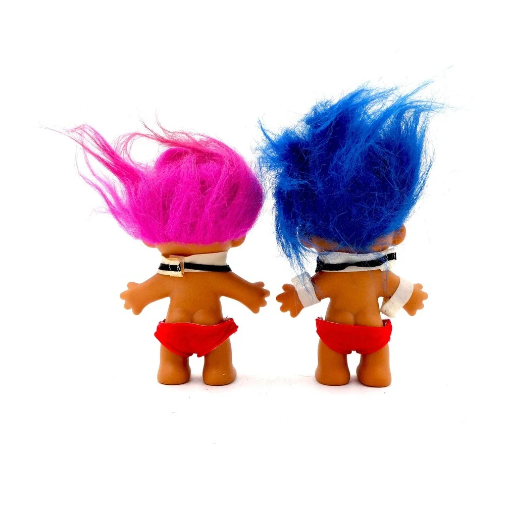 Vintage Russ Chippendale Troll Pair – 1990s Dancer Troll Dolls‎ Set Bowtie